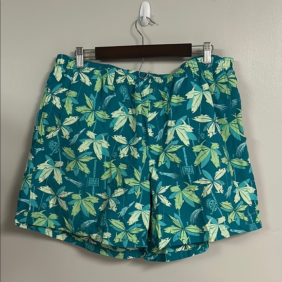 Columbia Green and White Swim Trunks Tropical Leaf Design - Picture 1 of 5